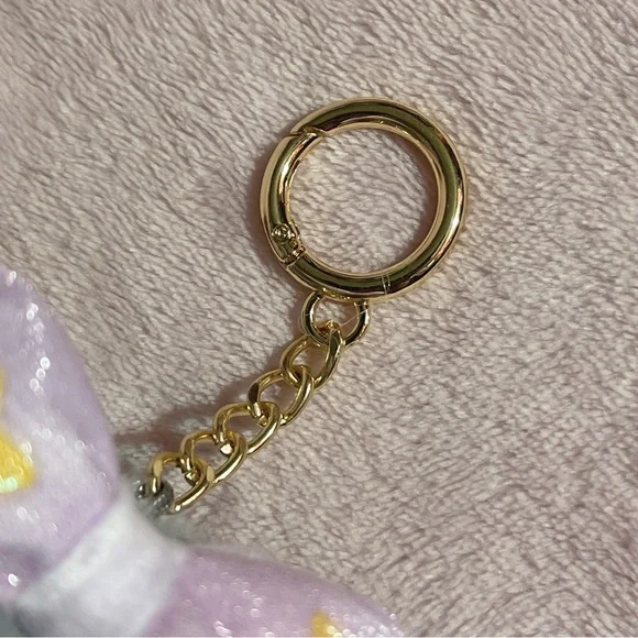 Sanrio Japan Kuromi Gray Pajamas Plush Mascot Keychain Charm - Picture 8 of 9